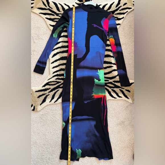 DESIGUAL HOLOGRAM LACROIX SLEEVE MIDI DRESS Size XS EUC - Picture 5 of 12